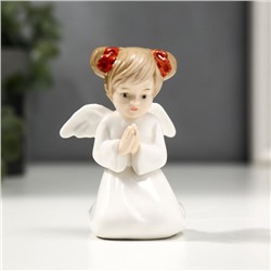 Сувенир керамика "Ангел-девочка с хвостиками - молитва" 8,5х6х6,5 см