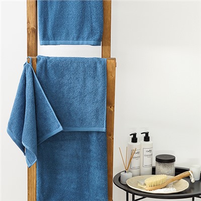 Махровое полотенце GINZA 50х90, 100% хлопок, 450 гр./кв.м. 'Синий'