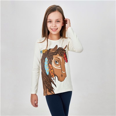 Джемпер для девочки с принтом “Лошадь”