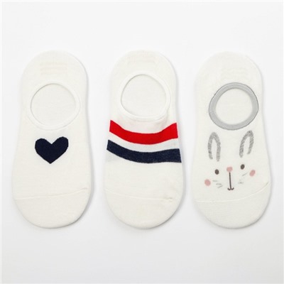 Набор женских носков (3 пары) MINAKU «Зайка», размер 36-37 (23 см)