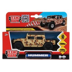 Машина металл Hummer H1 пикап военный 12см, открыв. двери, инерц. в кор.