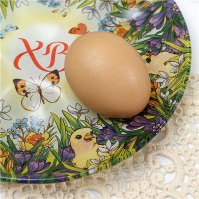 Стеклянная подставка «Цыплята в цветах», на 6 яиц
