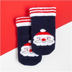 Носки новогодние детские Крошка Я «Санта», цвет синий, 8-10 см