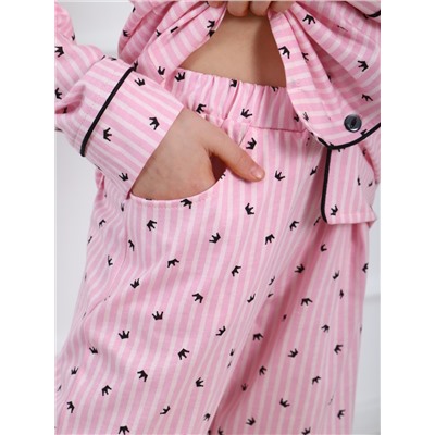 ПЖ047 Пижама "Модная" 2 (розовый, черный)