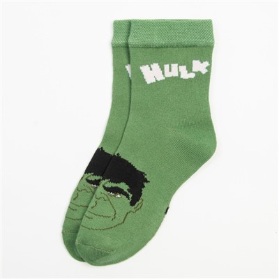 Носки для мальчика «Халк», MARVEL, 14-16 см, цвет зелёный