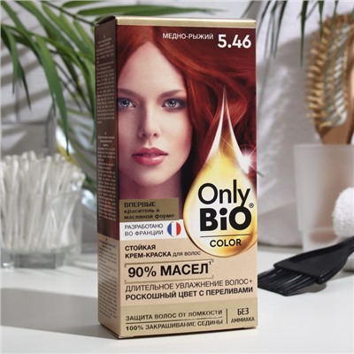Стойкая крем-краска для волос серии Only Bio COLOR тон 5.46 медно-рыжий, 115 мл