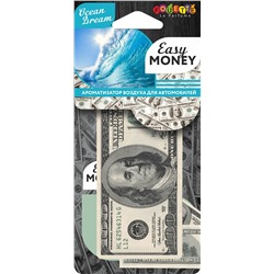 Ароматизатор-подвеска бумажный БАНКНОТА 100 $ Easy Money (Ocean Dream) j