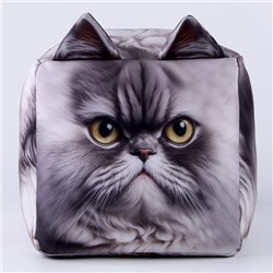 Антистресс кубы «кот», серый, угрюмый