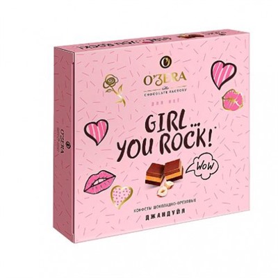 «OZera», конфеты шоколадно-ореховые «О'Зera» Girl… You Rock, 98 гр. KDV