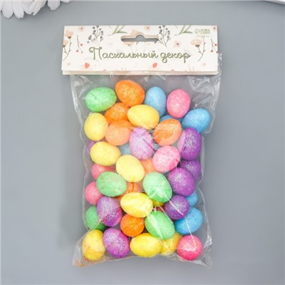 Декор пасхальный "Яйцо - блеск" набор 50 шт разноцветные 2,5х1,8х1,8 см
