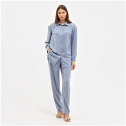 Комплект женский (рубашка, брюки) MINAKU: Silk pleasure цвет серо-голубой, р-р 42