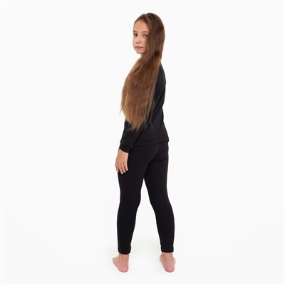 Термобельё для девочки (джемпер, брюки), цвет чёрный, рост 92 см