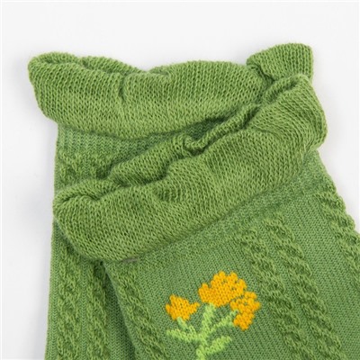 Носки детские MINAKU Цветочек цв.зеленый, р-р 12-14 см