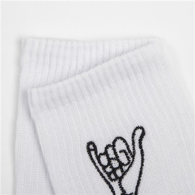 Носки MINAKU «Gesture», цвет белый, размер 36-37 (23 см)