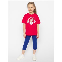 CSKG 90215-25 Комплект для девочки (футболка, бриджи),малиновый