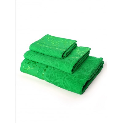 Набор махровых полотенец "Жаккард" Зеленый