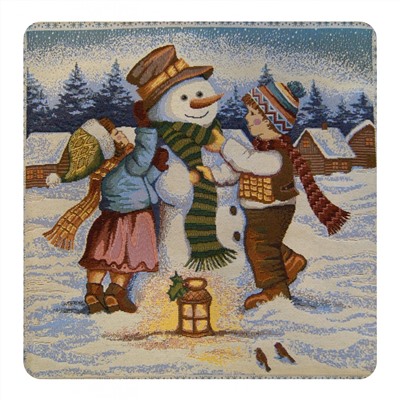 Чехол декоративный  "Снеговик и дети"