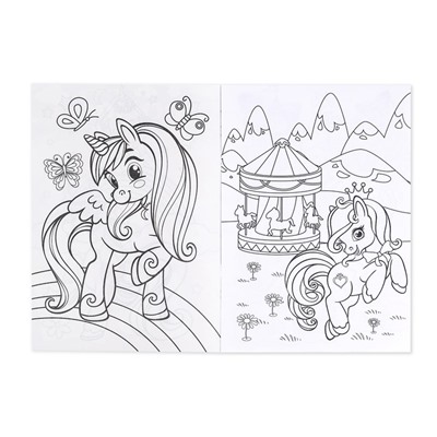 Раскраска для девочек «Мир пони», 16 стр., формат А4
