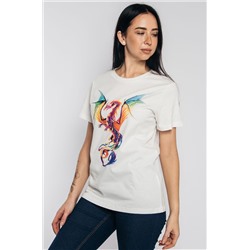 Женская хлопковая футболка с принтом дракон Lets Go
