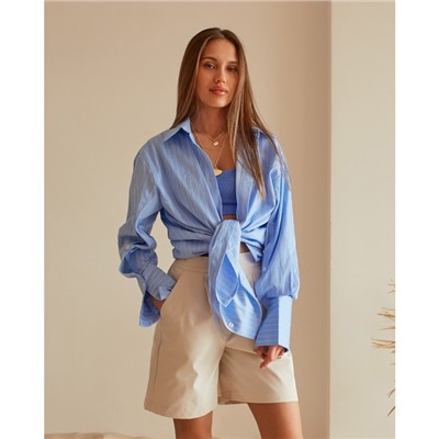 Блузка женская MINAKU: Casual Collection, цвет голубой, размер 42