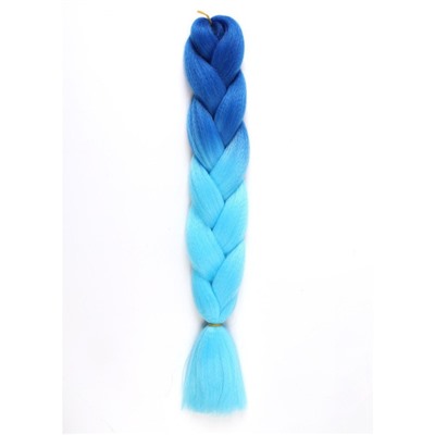 ZUMBA Канекалон двухцветный, гофрированный, 60 см, 100 гр, цвет синий/голубой(#BY42)