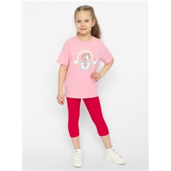 CSKG 90215-27 Комплект для девочки (футболка, бриджи),розовый