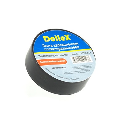 Изолента ПВХ (19мм х  9,1м) черная Dollex