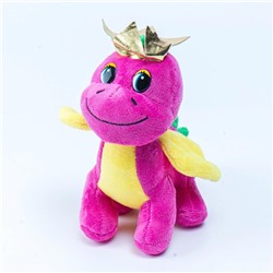 Мягкая игрушка «Дракоша», с короной, 21 см, цвет ярко-розовый