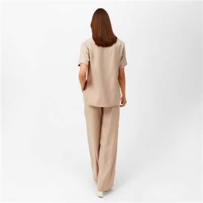 Комплект женский (футболка, брюки) MINAKU: Enjoy цвет бежевый, р-р 42