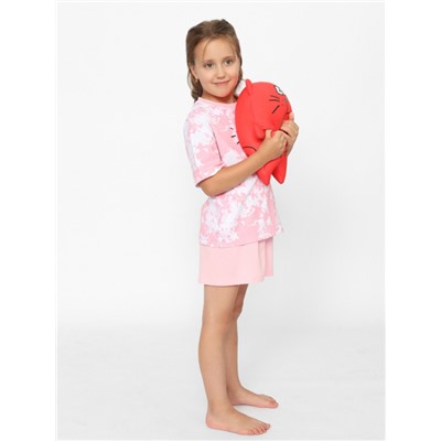 CWJG 50154-27 Комплект для девочки (футболка, шорты),розовый