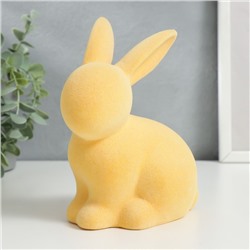 Сувенир керамика "Крольчонок" жёлтый флок 14,5х8,2х13,5 см
