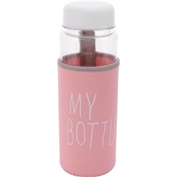Бутылка для воды пластиковая "Это моя бутылка" (в чехле), розовая, 500 мл, 20*7*7
