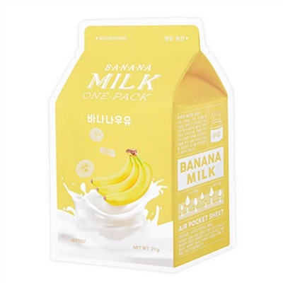 A'Pieu Тканевая маска с молочными протеинами и экстрактом банана / Banana Milk One-Pack, 21 мл