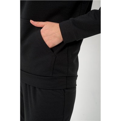 Костюм женский из худи и брюк из футера Кроссфит-2 чёрный