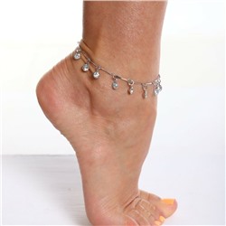 Браслет женский на ногу, цвет: серебристый, арт. 018.476