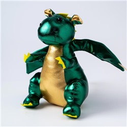 Мягкая игрушка «Дракон», блестящий, 25 см, цвет зелёный