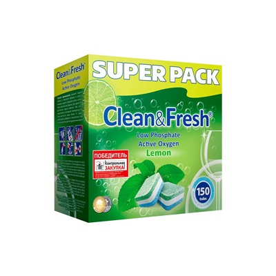 Таблетки для ПММ "Clean&Fresh" Allin1 (giga), 150 штук