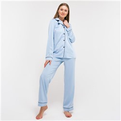 Пижама женская (сорочка, брюки) MINAKU: Light touch цвет голубой, р-р 44