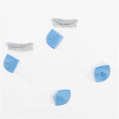 Носки женские стеклянные MINAKU цвет голубой/белый, р-р 36-37 (23 см)
