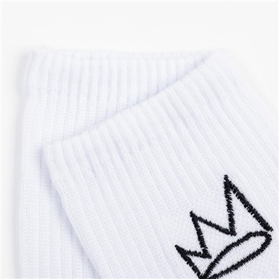 Носки MINAKU «Crown», цвет белый, р-р 36-37 (23 см)