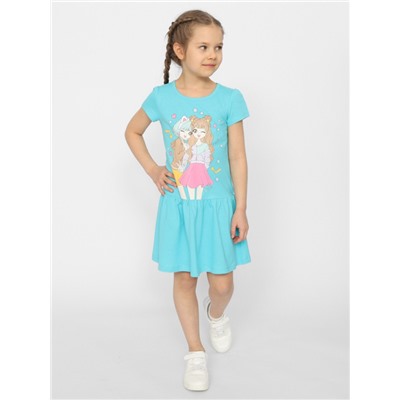 CSKG 63659-40 Платье для девочки,бирюзовый