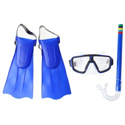 Набор для плавания детский: маска+трубка+ласты безразмерные, цвета микс