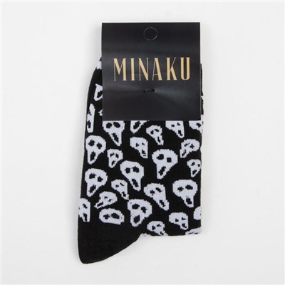 Носки MINAKU «Крик», цвет чёрный, размер 36-37 (23 см)