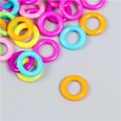 Бусины для творчества пластик "Колечки" цветные набор 50 шт 1,3 см
