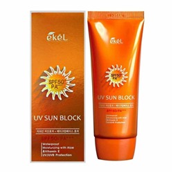 Ekel Увлажняющий солнцезащитный крем с экстрактом алоэ вера / SPF50+ PA+++ UV/UVB Sun block, 70 мл