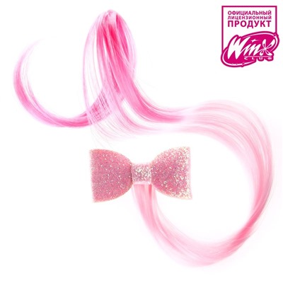 Набор прядей для волос на зажиме "Бантики", Winx, 2 шт, розовый, 40 см