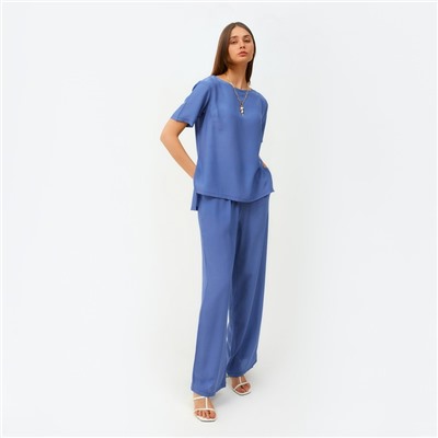 Комплект женский (футболка, брюки) MINAKU: Enjoy цвет синий, р-р 42