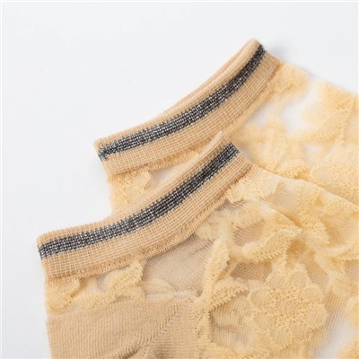 Набор стеклянных женских носков 2 пары "Цветочки", р-р 35-37 (22-25 см), цвет бел/беж