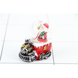 СУВЕНИР новогодний шар стеклянный с Дедом Морозом с ёлкой и мешком подарков Н8836