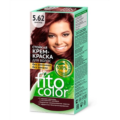 Стойкая крем-краска для волос серии Fito Сolor, тон 5.62 бургунд